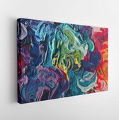 Onlinecanvas - Schilderij - Macro Verschillende Kleuren Olieverf. Kleurrijk Acryl. Art Concept Art Horizontaal Horizontal - Multicolor - 50 X 40 Cm