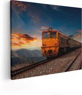 Artaza Peinture sur Toile Train parmi les Montagnes en Thaïlande - 100x80 - Groot - Photo sur Toile - Impression sur Toile