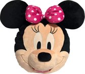 3D-kussen Minnie Mouse meisjes 52 cm fluweel zwart/beige