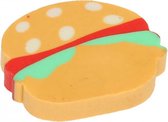 gum Hamburger junior 3 cm rubber bruin/rood/groen