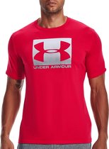 Under Armour Boxed Sportstyle SS Heren Sportshirt - Maat L - Red/Steel