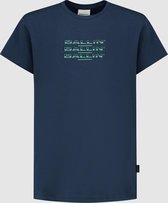 Ballin Amsterdam -  Jongens Slim Fit   T-shirt  - Blauw - Maat 128