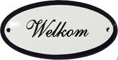 Plaque de porte émaillée 'Welcome' ovale