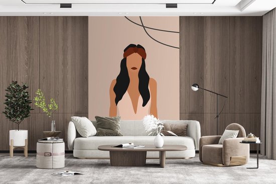 Behang - Fotobehang Zomer - Vrouw - Badpak - Breedte 225 cm x hoogte 350 cm