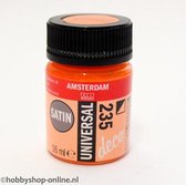 Acrylverf Zijdeglans - Deco - Universal Satin - 235 oranje - 16 ml - Amsterdam - 1 stuk
