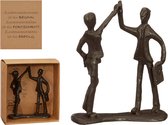 Decopatent® Beeld Sculptuur Samenwerking - Samenwerken - Sculptuur van Metaal - Design Sculpturen - Moments of Life - In Giftbox