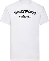 T-Shirt black Hollywood California - White (S)