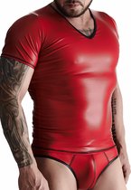 Wetlook Men's v-neck t-shirt - Red - Maat S
