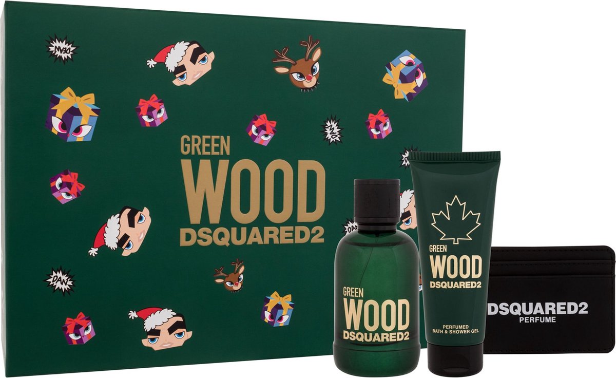 Dsquared2 Green Wood Edt 100 Ml + Sg 100 Ml + Card Holder (man)
