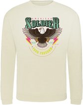 SWEATER GREEN AMERICAN SOLDIER OFF WHITE (L)