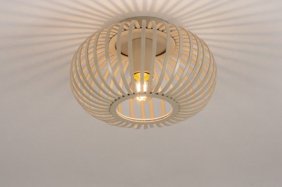 Lumidora Plafondlamp 74558 - E27 - Beige - Zand - Metaal - ⌀ 24 cm | bol.com