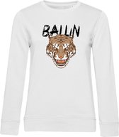 Dames Sweaters met Ballin Est. 2013 Tiger Sweater Print - Wit - Maat XS