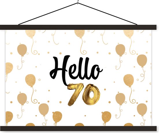 Affiche scolaire - Anniversaire - 70 ans - Ballons - 90x60 cm - Lattes noires