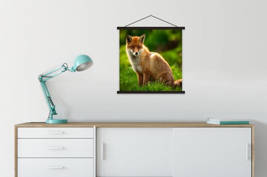 Affiche textielposter Renard roux au soleil 60x60 cm