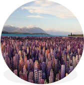 Wall Circle - Wall Circle Indoor - ⌀ 150 cm - Plastique - Montagnes - Fleurs - Nouvelle-Zélande