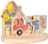 Houten kleurplaat, brandweerwagens - Goki (58713)