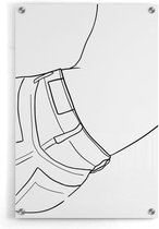 Walljar - Jeans - Muurdecoratie - Plexiglas schilderij