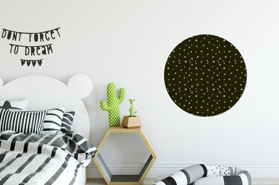 WallCircle - Stickers muraux muraux - Cercle de papier peint - Flocon de neige - Hiver - Motifs - 50x50 cm - Cercle mural - Autocollant - Autocollant papier peint rond