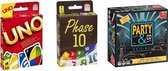 Spellenbundel - 3 Stuks - Uno & Phase 10 & Party&Co