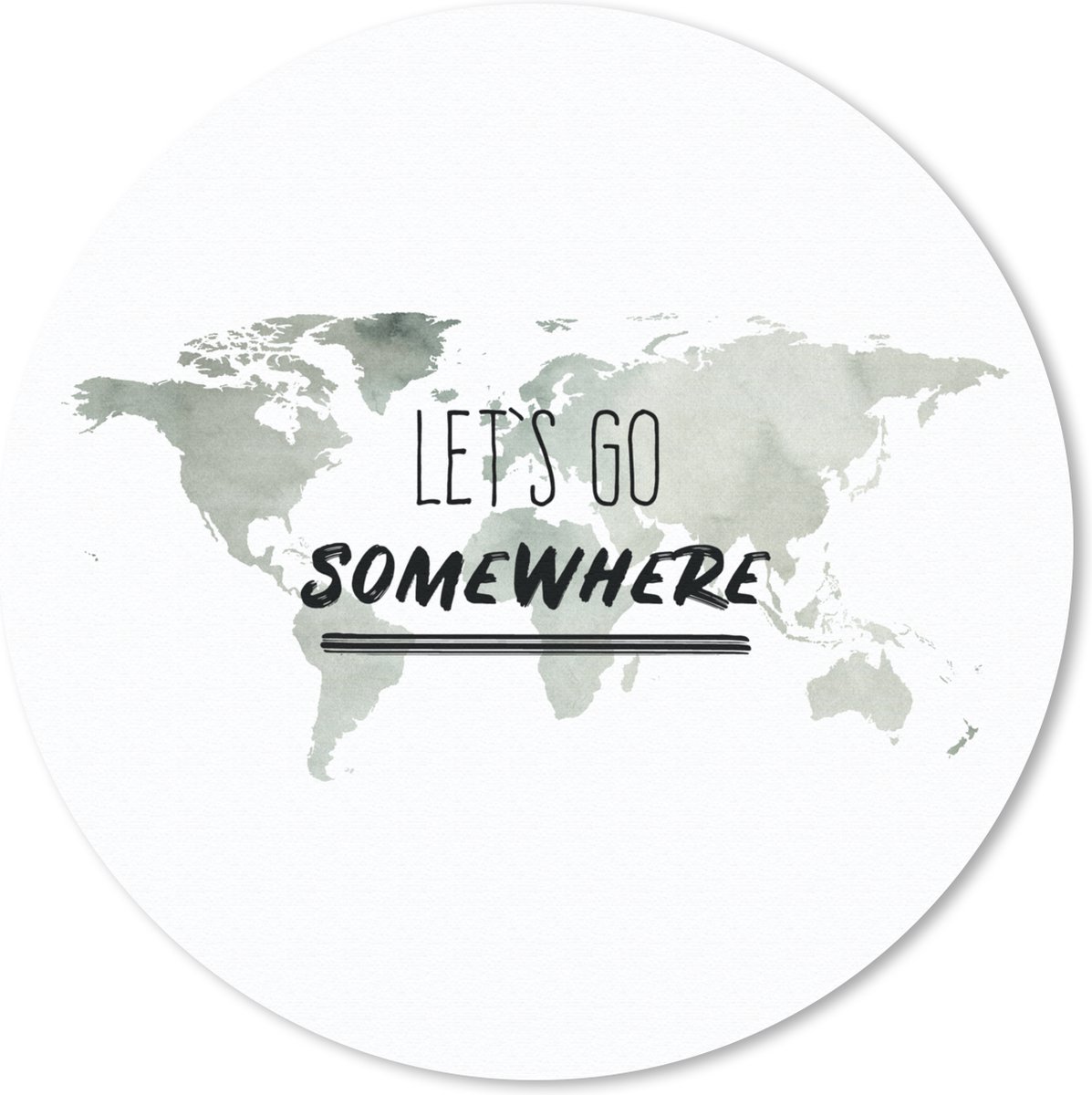 Muismat rond 20x20 cm - Mousepad Wereldkaart - Quote - Waterverf - Ronde muismatten