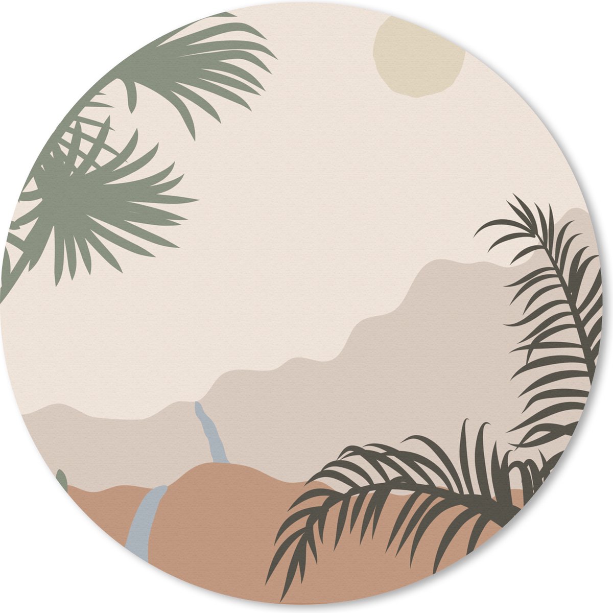 Muismat rond 20x20 cm - Mousepad Pastel - Illustratie - Tropisch - Ronde muismatten