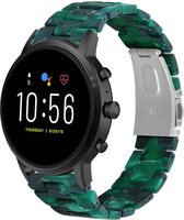 Resin Smartwatch bandje - Geschikt voor  Fossil Gen 5 resin band - groen - Strap-it Horlogeband / Polsband / Armband