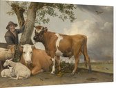 De stier, Paulus Potter - Foto op Dibond - 90 x 60 cm