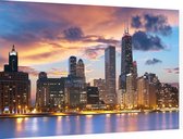 De Chicago skyline onder indrukwekkende wolkenpartij - Foto op Dibond - 90 x 60 cm