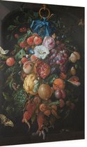 Festoen van vruchten en bloemen, Jan Davidsz. de Heem - Foto op Dibond - 40 x 60 cm