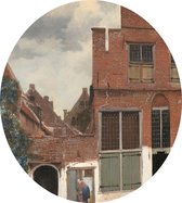 Het straatje, Johannes Vermeer - Foto op Dibond - ⌀ 30 cm