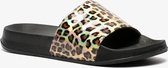 Dames badslippers met luipaardprint - Zwart - Maat 38