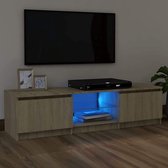 Tv-meubel met LED-verlichting 120x30x35,5 cm sonoma eikenkleur