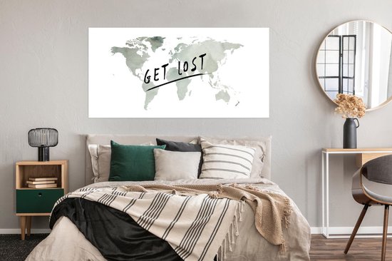 Cartes du monde du Wereldkaart - Carte du monde - Peinture à l'aquarelle - Dire - 160x80 cm