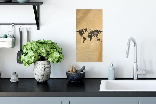 Carte du Wereldkaart murale - Carte du Wereldkaart - Carte - Proverbes - 20x40 cm - Affiche