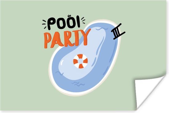 Poster Zwembad - Water - Blauw - 120x80 cm