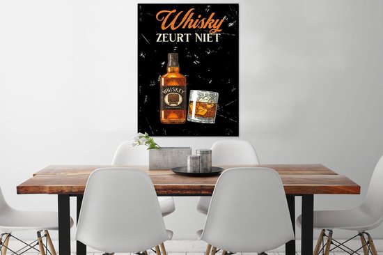 Cadre photo avec affiche - Whisky - Bouteille - Vintage - 60x80 cm - Cadre pour affiche