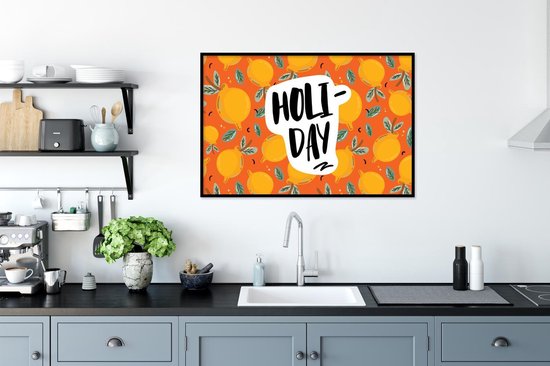 Cadre photo avec poster - Citroen - Été - Oranje - 90x60 cm - Cadre poster