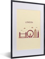 Fotolijst incl. Poster - Engeland - Londen - Skyline - 40x60 cm - Posterlijst