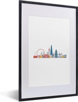 Fotolijst incl. Poster - Londen - Skyline - Engeland - 40x60 cm - Posterlijst