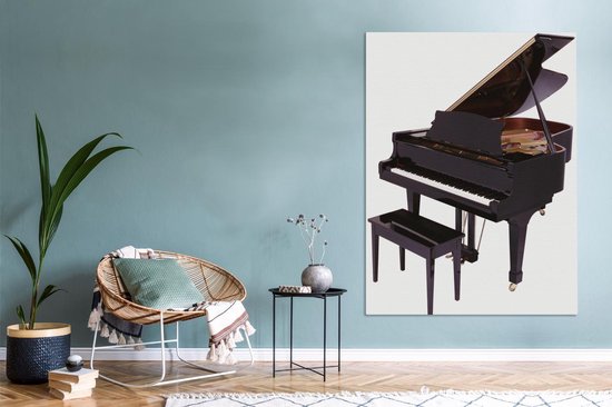 Un piano piano en bois Toile 120x160 cm - Tirage photo sur toile (Décoration murale salon / chambre) XXL / Grand format!