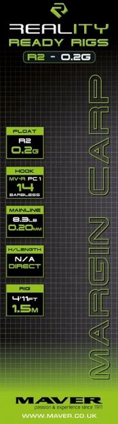 Maver Reality Ready Rigs R2 (1,50m) Float R2 Maat haak