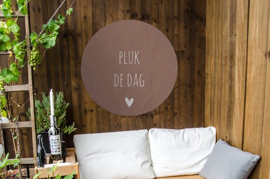 Garden Circle Quotes - Carpe diem - Seize the day - Proverbes - 90x90 cm - Affiche ronde de jardin - Extérieur