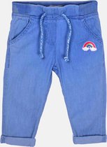 alisé Katoenen baby meisjes broek met elastische tailleband Blauw 74