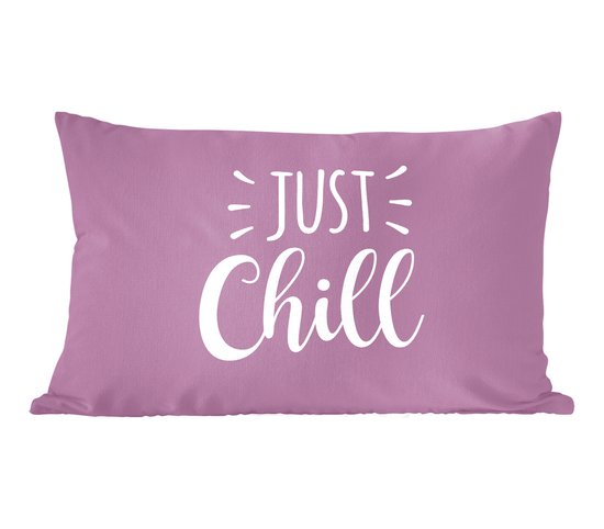 Sierkussen - Just Chill Liggend - Multicolor - 30 Cm X 50 Cm