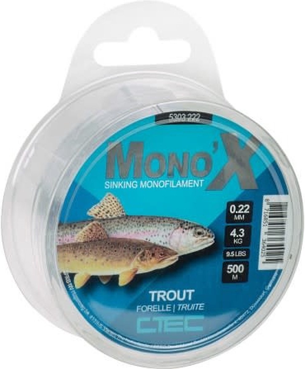 C-Tec Mono-X Trout 500m - Maat : 0.22mm