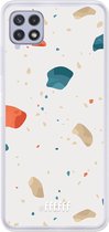 6F hoesje - geschikt voor Samsung Galaxy A22 4G -  Transparant TPU Case - Terrazzo N°3 #ffffff