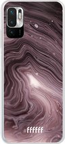 6F hoesje - geschikt voor Xiaomi Redmi Note 10 5G -  Transparant TPU Case - Purple Marble #ffffff