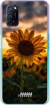 6F hoesje - geschikt voor OPPO A52 -  Transparant TPU Case - Sunset Sunflower #ffffff