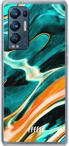 6F hoesje - geschikt voor OPPO Find X3 Neo -  Transparant TPU Case - Fresh Waves #ffffff