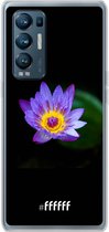 6F hoesje - geschikt voor OPPO Find X3 Neo -  Transparant TPU Case - Purple Flower in the Dark #ffffff